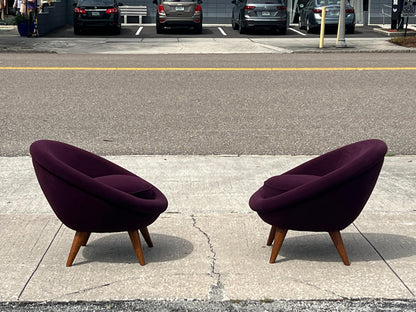 A Pair of Little Egg Chairs In The Style Of Royere