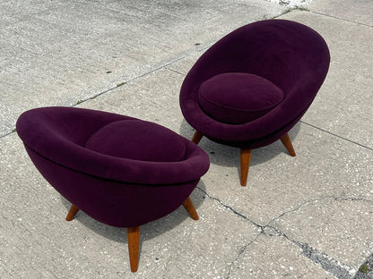 A Pair of Little Egg Chairs In The Style Of Royere