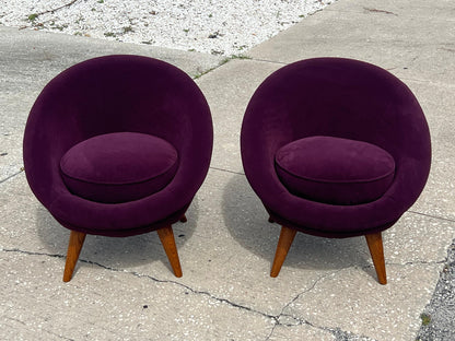 A Pair of Little Egg Chairs In The Style Of Royere