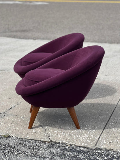 A Pair of Little Egg Chairs In The Style Of Royere