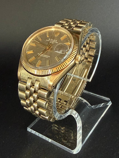 Frisman Vintage Rolex OP Date 14k Yellow Gold With Jubilee Bracelet Shantung Dial 1973 Rare!