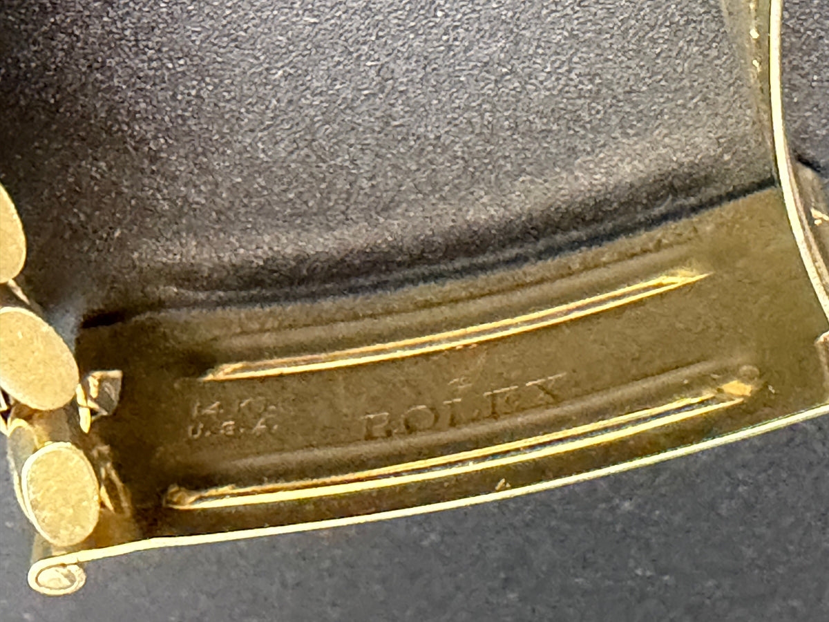 Frisman Vintage Rolex OP Date 14k Yellow Gold With Jubilee Bracelet Shantung Dial 1973 Rare!