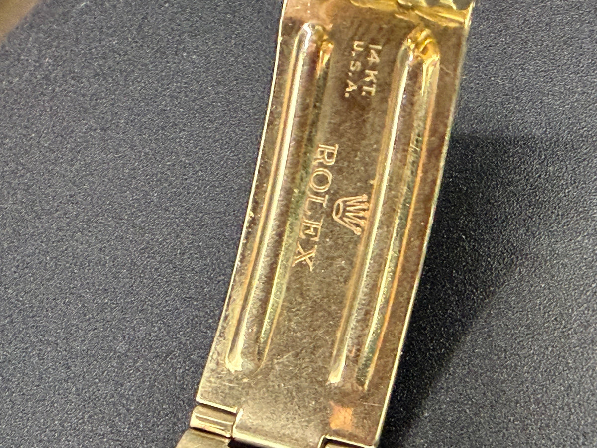 Frisman Vintage Rolex OP Date 14k Yellow Gold With Jubilee Bracelet Shantung Dial 1973 Rare!