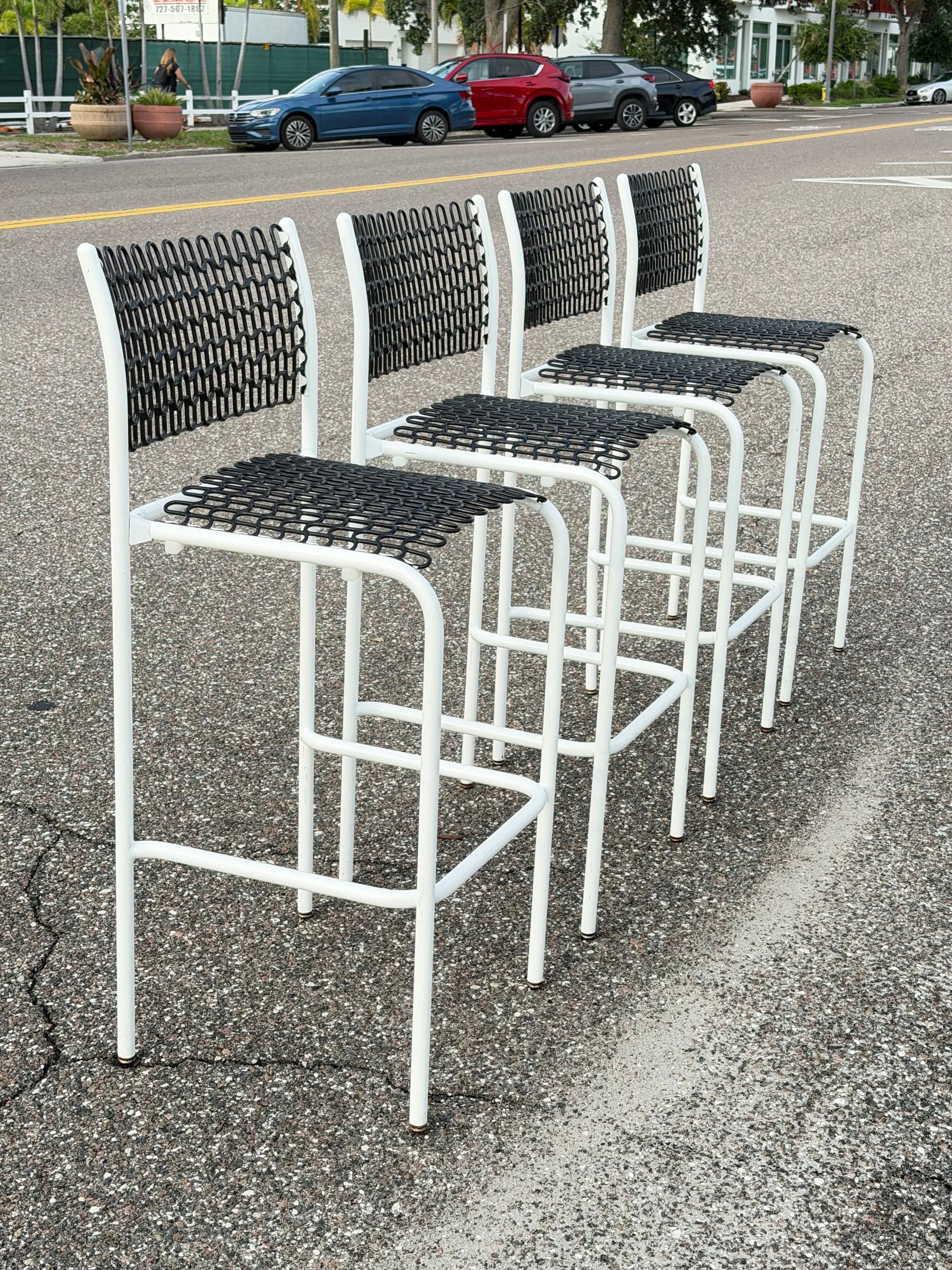 Frisman Vintage Unusual Bar Stools By David Rowland Thonet ca' 1970's Mid Century Sof-Tech Patio