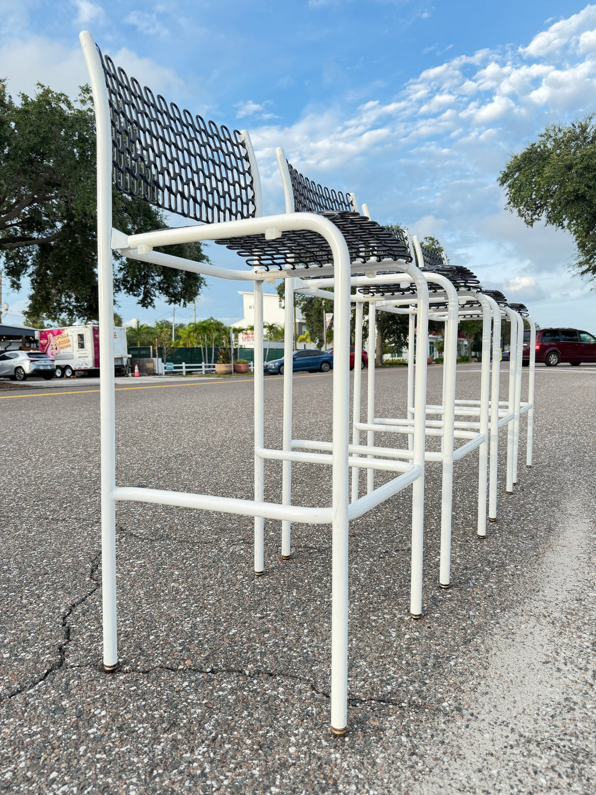 Frisman Vintage Unusual Bar Stools By David Rowland Thonet ca' 1970's Mid Century Sof-Tech Patio