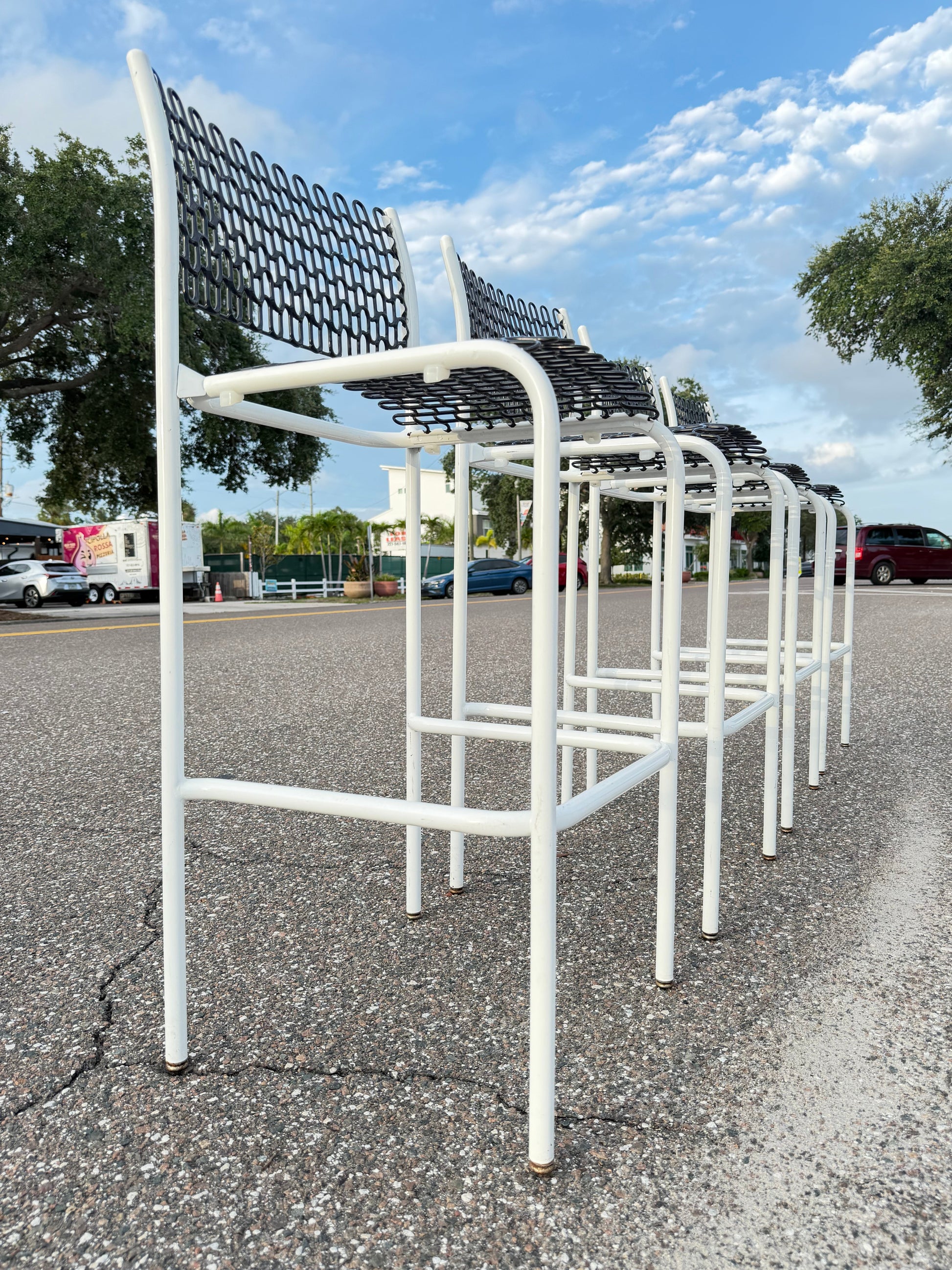 Frisman Vintage Unusual Bar Stools By David Rowland Thonet ca' 1970's Mid Century Sof-Tech Patio