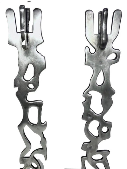 Frisman Vintage 1990s Pair Postmodern Memphis Industrial R W Stoller Brutalist  Candle Holders