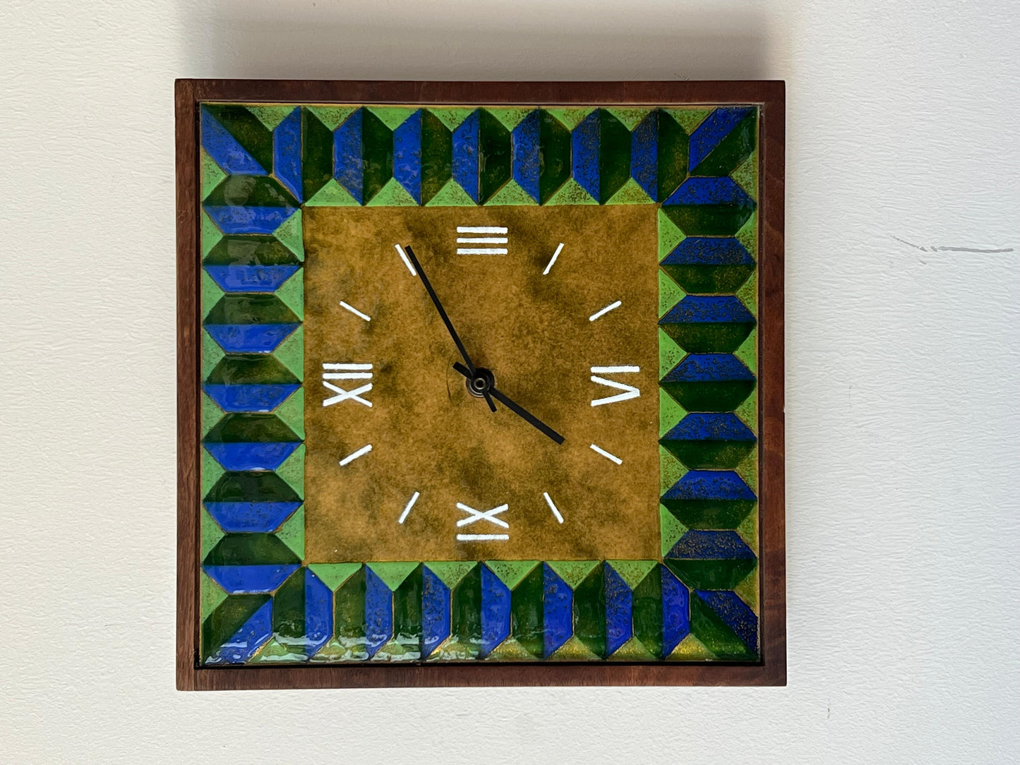 Unusual Enamel Wall Clock Ca' 1960's