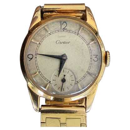 Frisman Vintage Cartier Watch 18K Yellow Gold With Bracelet ca' 1940's