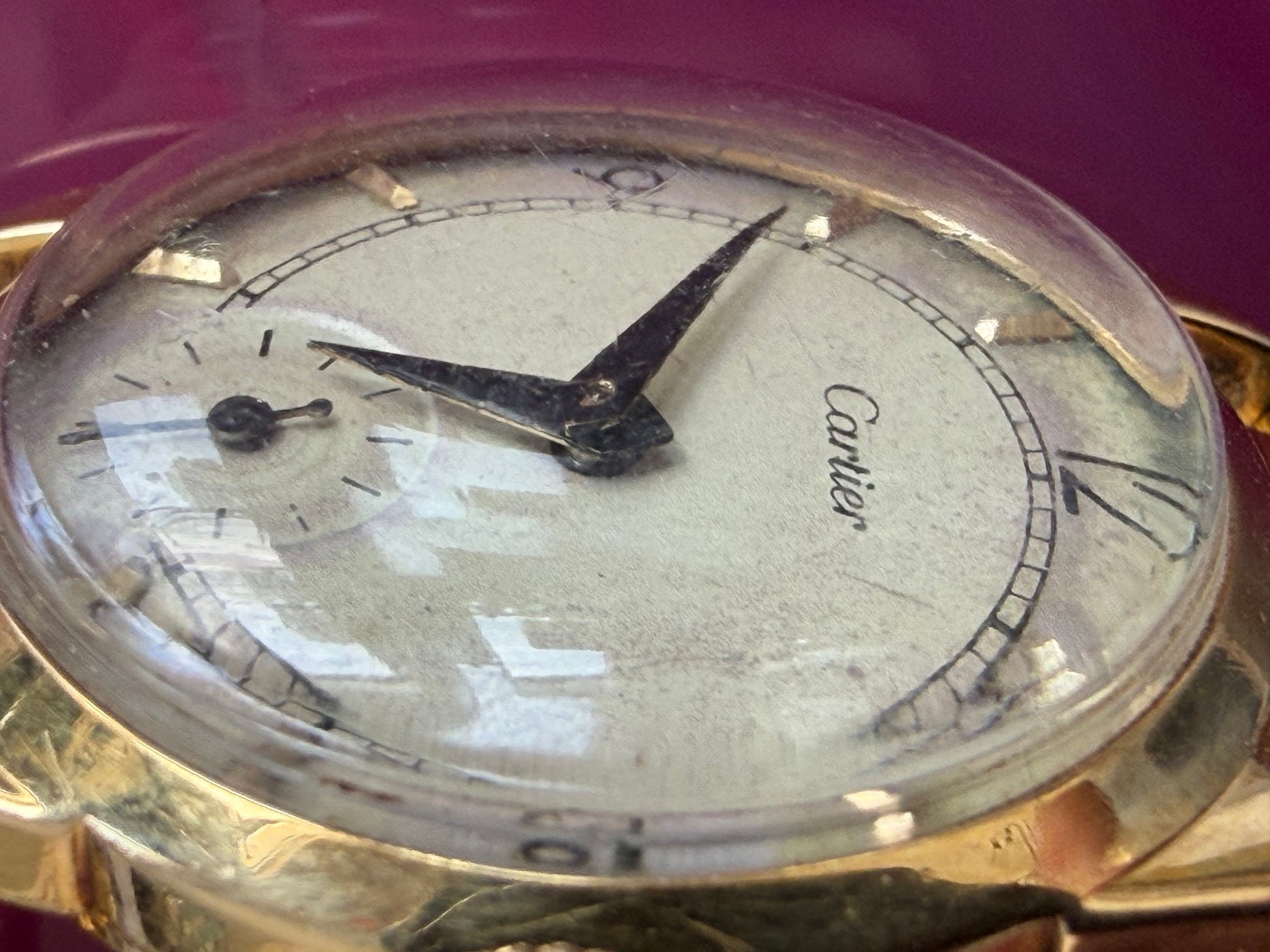 Frisman Vintage Cartier Watch 18K Yellow Gold With Bracelet ca' 1940's