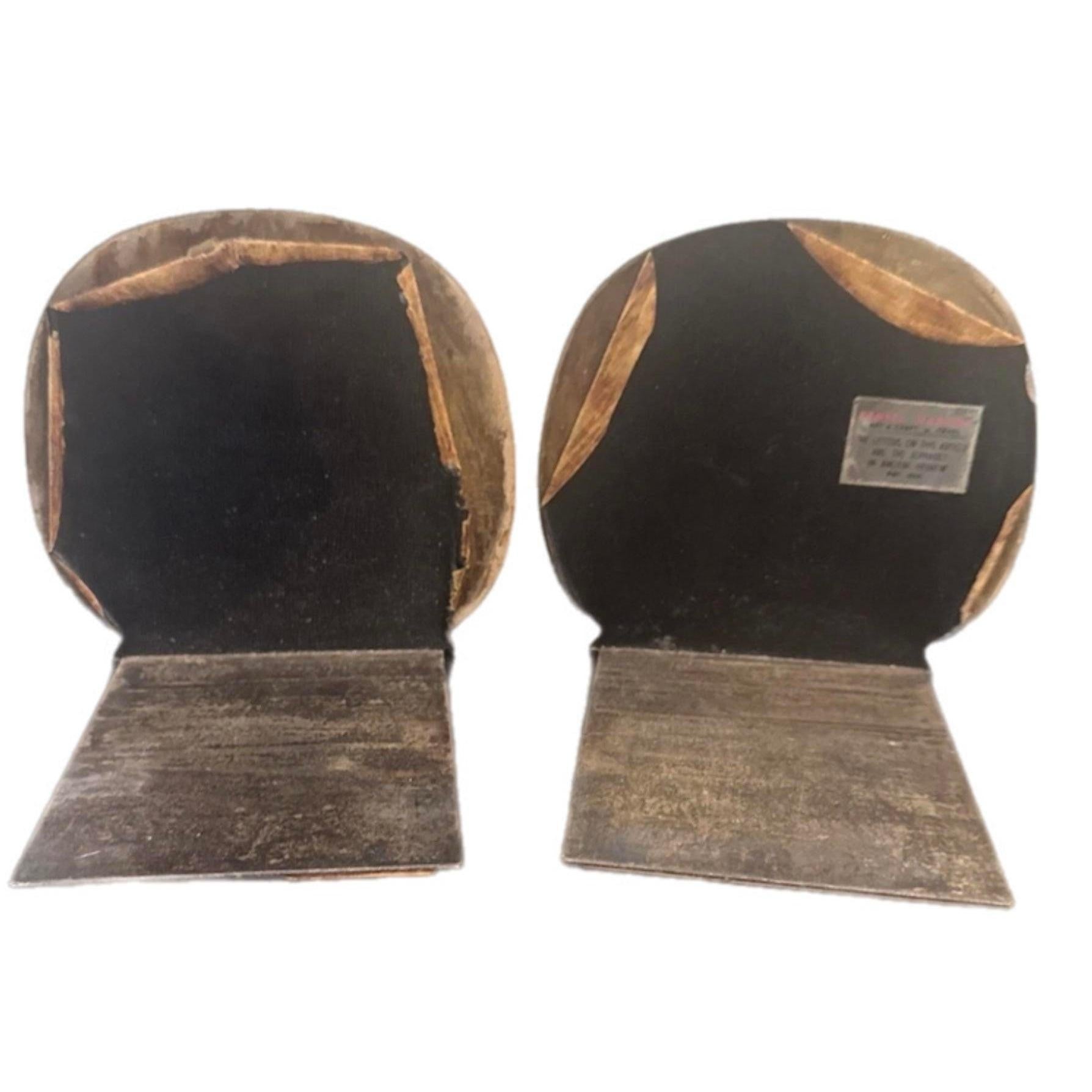 Frisman Vintage Rare Pair Vintage 50s Yehiel Hadany Mid Century Modern Brutalist Bronze Bookends