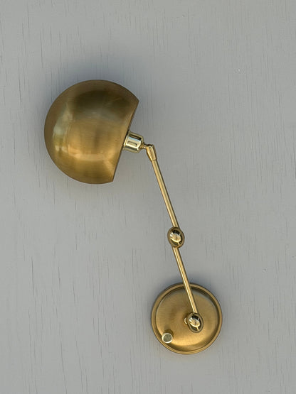 Frisman Vintage Pair Of Post-Modern Wall Lights By Holtkoetter Germany 1980's Brass Articulating