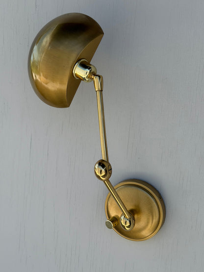 Frisman Vintage Pair Of Post-Modern Wall Lights By Holtkoetter Germany 1980's Brass Articulating