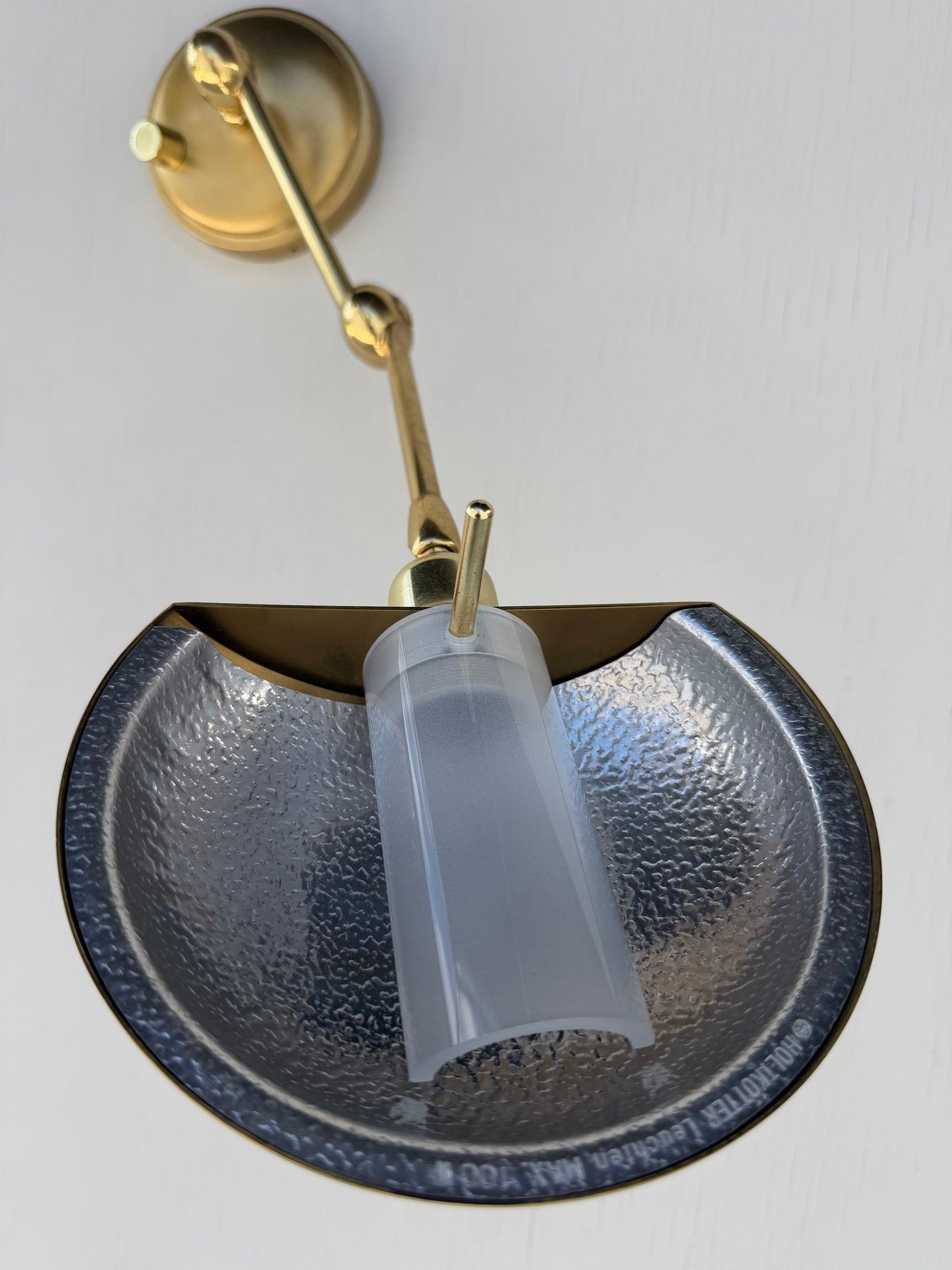 Frisman Vintage Pair Of Post-Modern Wall Lights By Holtkoetter Germany 1980's Brass Articulating
