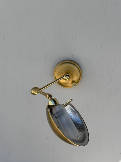 Frisman Vintage Pair Of Post-Modern Wall Lights By Holtkoetter Germany 1980's Brass Articulating