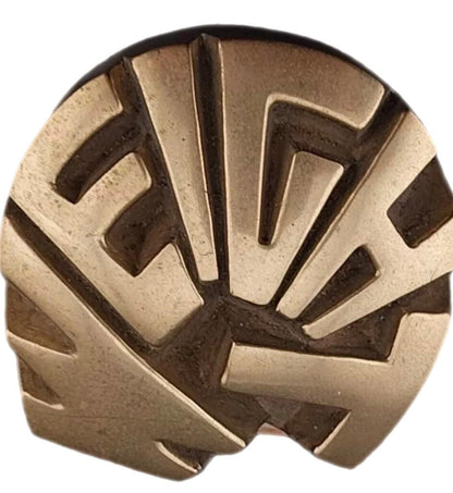 Frisman Vintage 1970s Vintage Arnaldo Pomodoro Insp Brass Pop Art Paperweight Italy