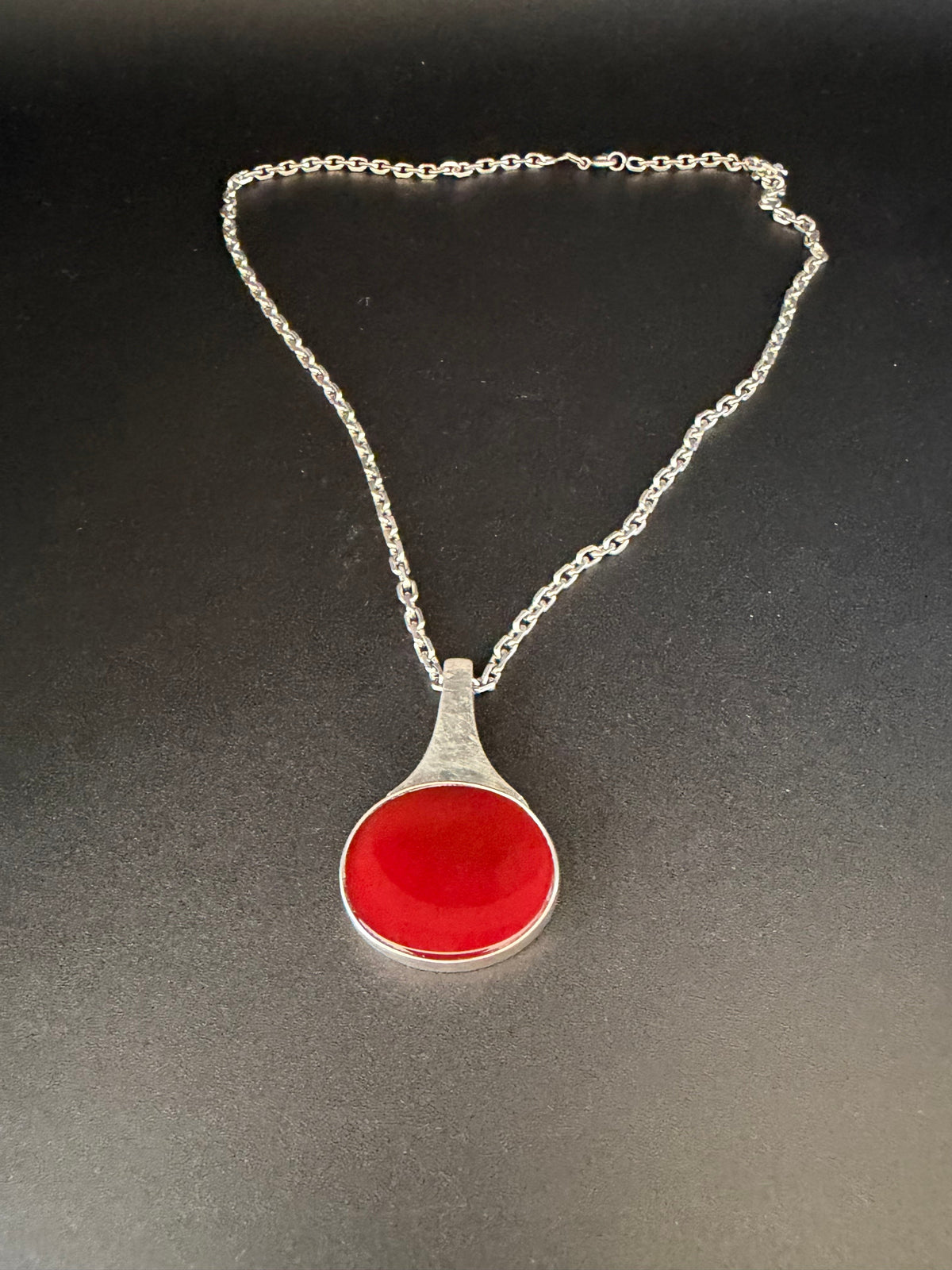 Frisman Vintage Niels Erik From Modernist Sterling Pendant Carnelian Stone Denmark 70's