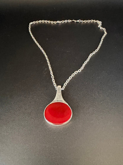 Frisman Vintage Niels Erik From Modernist Sterling Pendant Carnelian Stone Denmark 70's