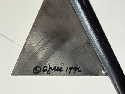 Frisman Vintage Curtis Jere Kinetic Abstract Sculpture Steel Industrial MCM 1996 Post Modern