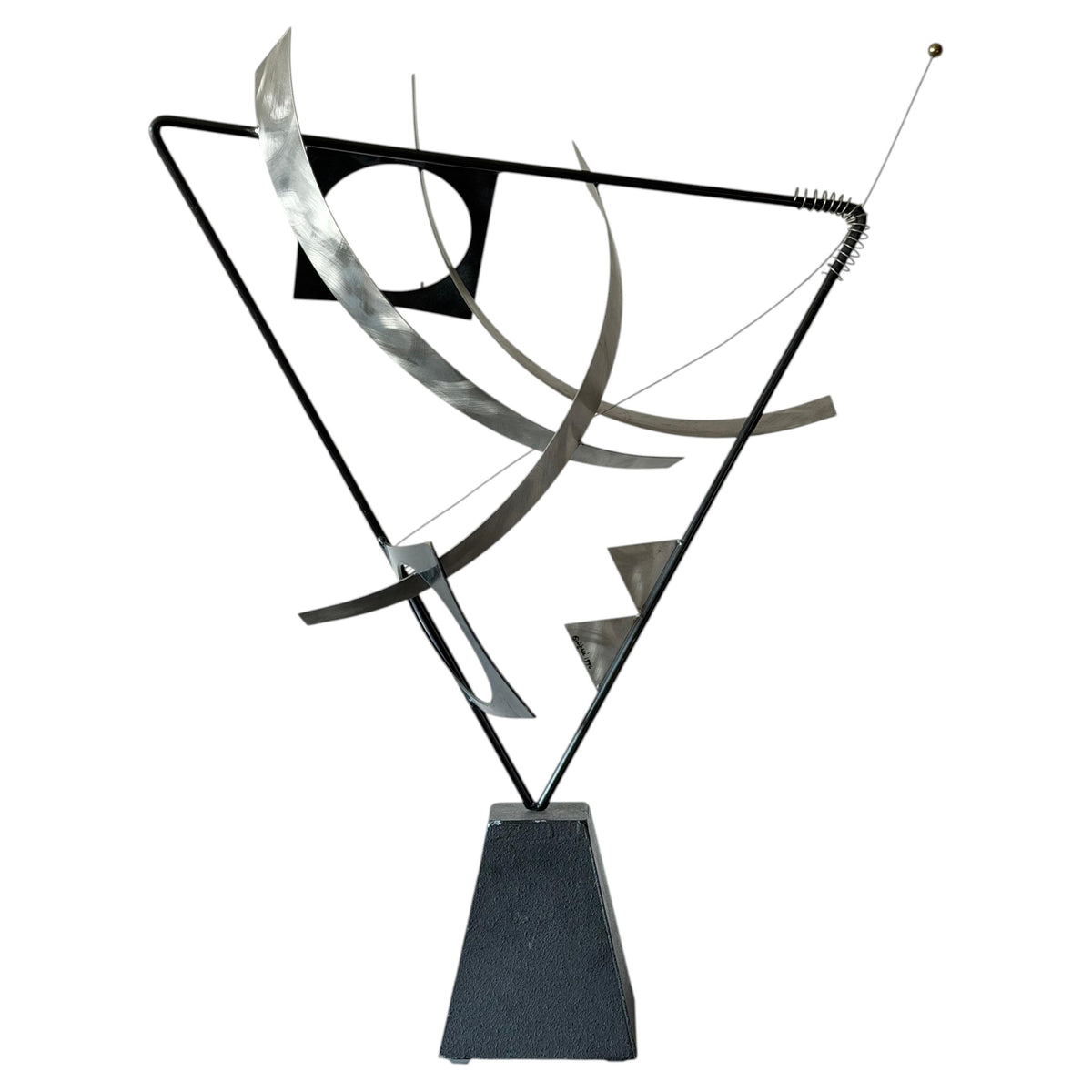 Frisman Vintage Curtis Jere Kinetic Abstract Sculpture Steel Industrial MCM 1996 Post Modern