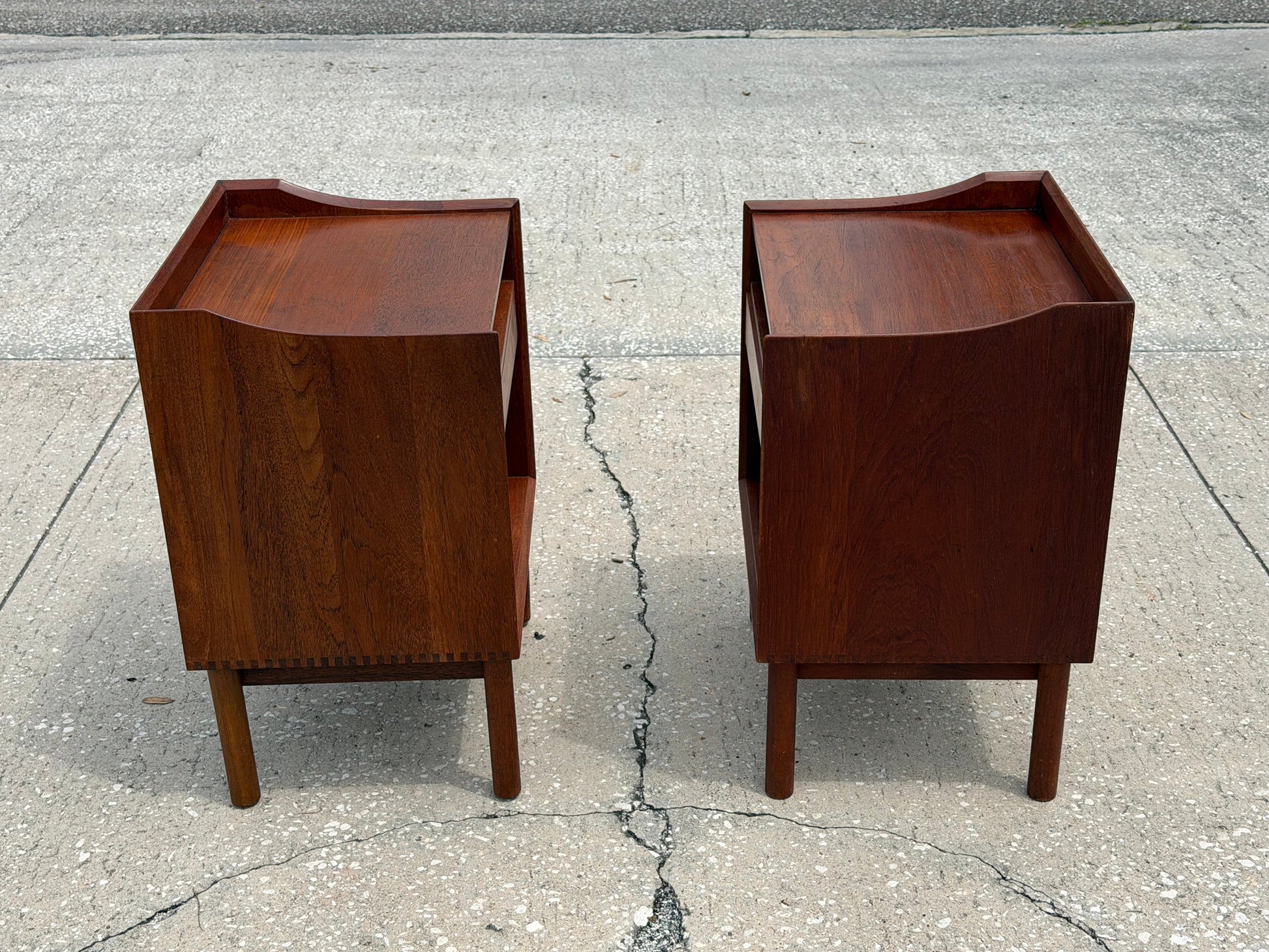 Frisman Vintage A Pair Of Teak Nightstands by Peter Hvidt and Olga Mølgaard Danish MCM 1960's