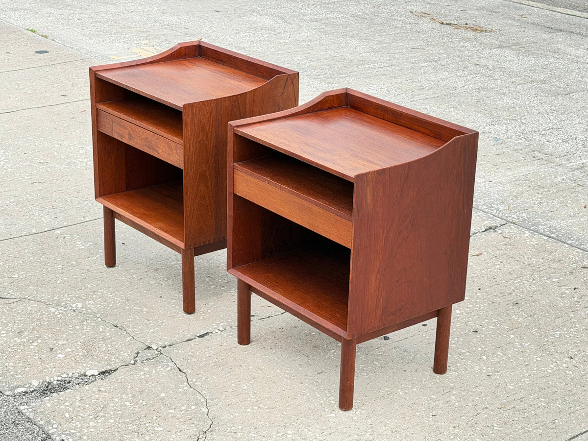 Frisman Vintage A Pair Of Teak Nightstands by Peter Hvidt and Olga Mølgaard Danish MCM 1960's