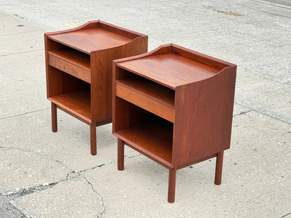 Frisman Vintage A Pair Of Teak Nightstands by Peter Hvidt and Olga Mølgaard Danish MCM 1960's