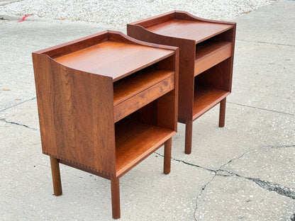 Frisman Vintage A Pair Of Teak Nightstands by Peter Hvidt and Olga Mølgaard Danish MCM 1960's