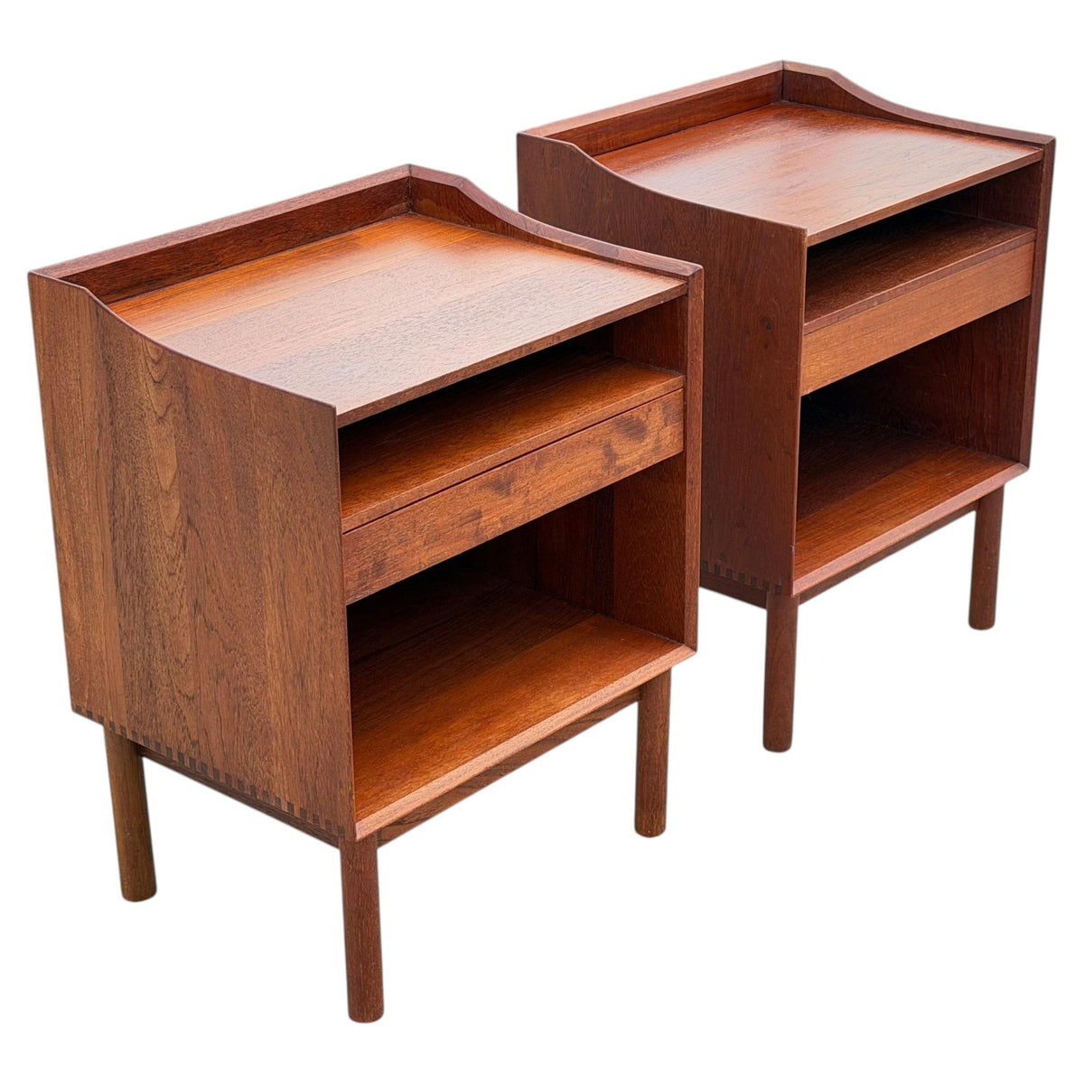 Frisman Vintage A Pair Of Teak Nightstands by Peter Hvidt and Olga Mølgaard Danish MCM 1960's