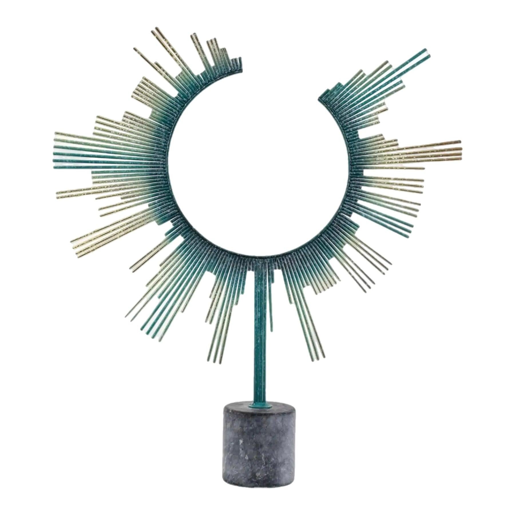Frisman Vintage 80s Huge Brutalist Abstract Mid Century C. Jere  Brass Sunburst Sculpture Signed