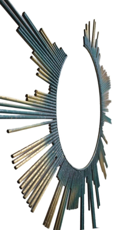 Frisman Vintage 80s Huge Brutalist Abstract Mid Century C. Jere  Brass Sunburst Sculpture Signed