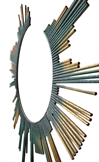 Frisman Vintage 80s Huge Brutalist Abstract Mid Century C. Jere  Brass Sunburst Sculpture Signed