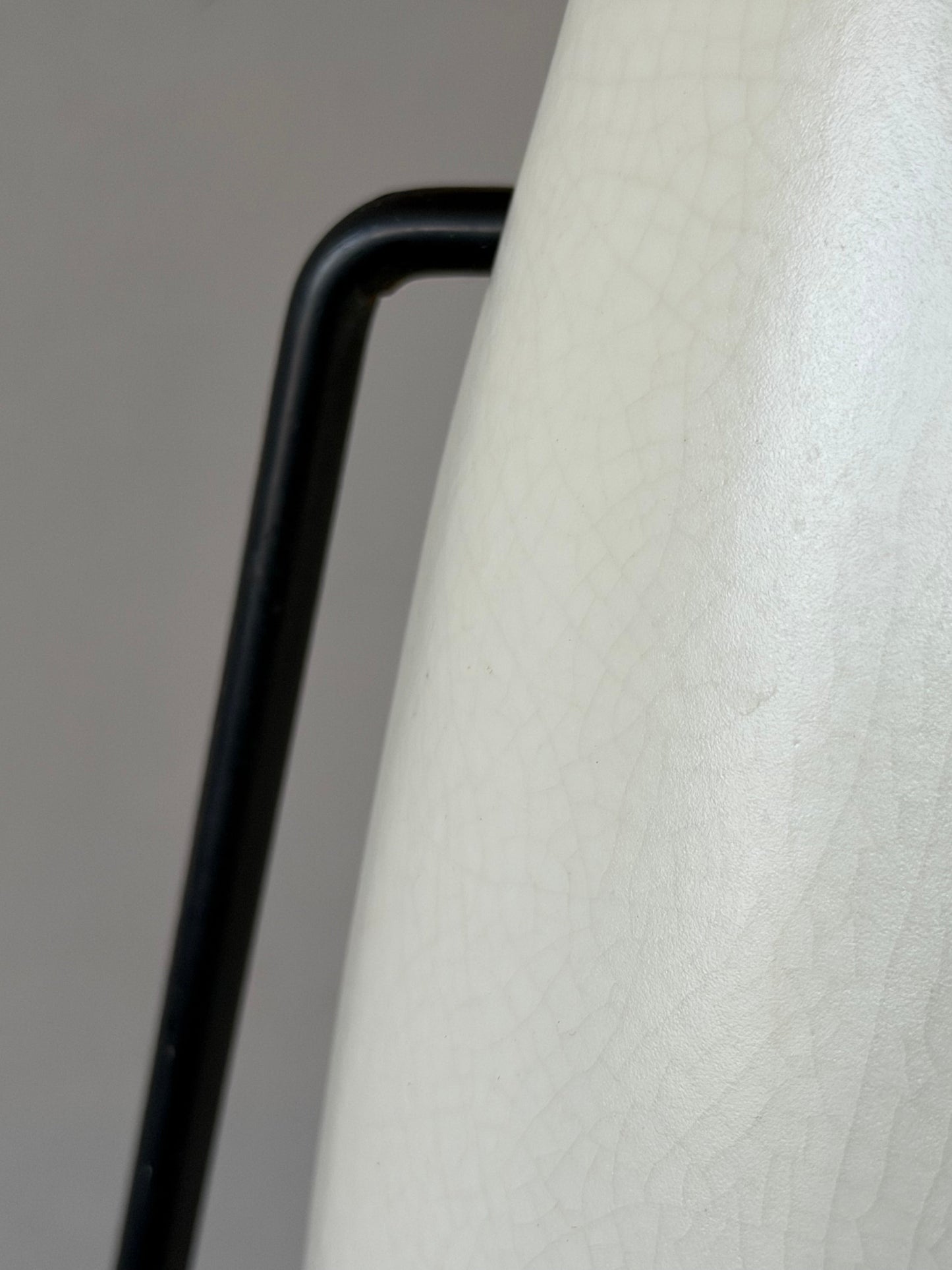 Frisman Vintage Ben Seibel For Raymor Wrought Iron And Ceramic Tripod Modernist Lamp 1950's