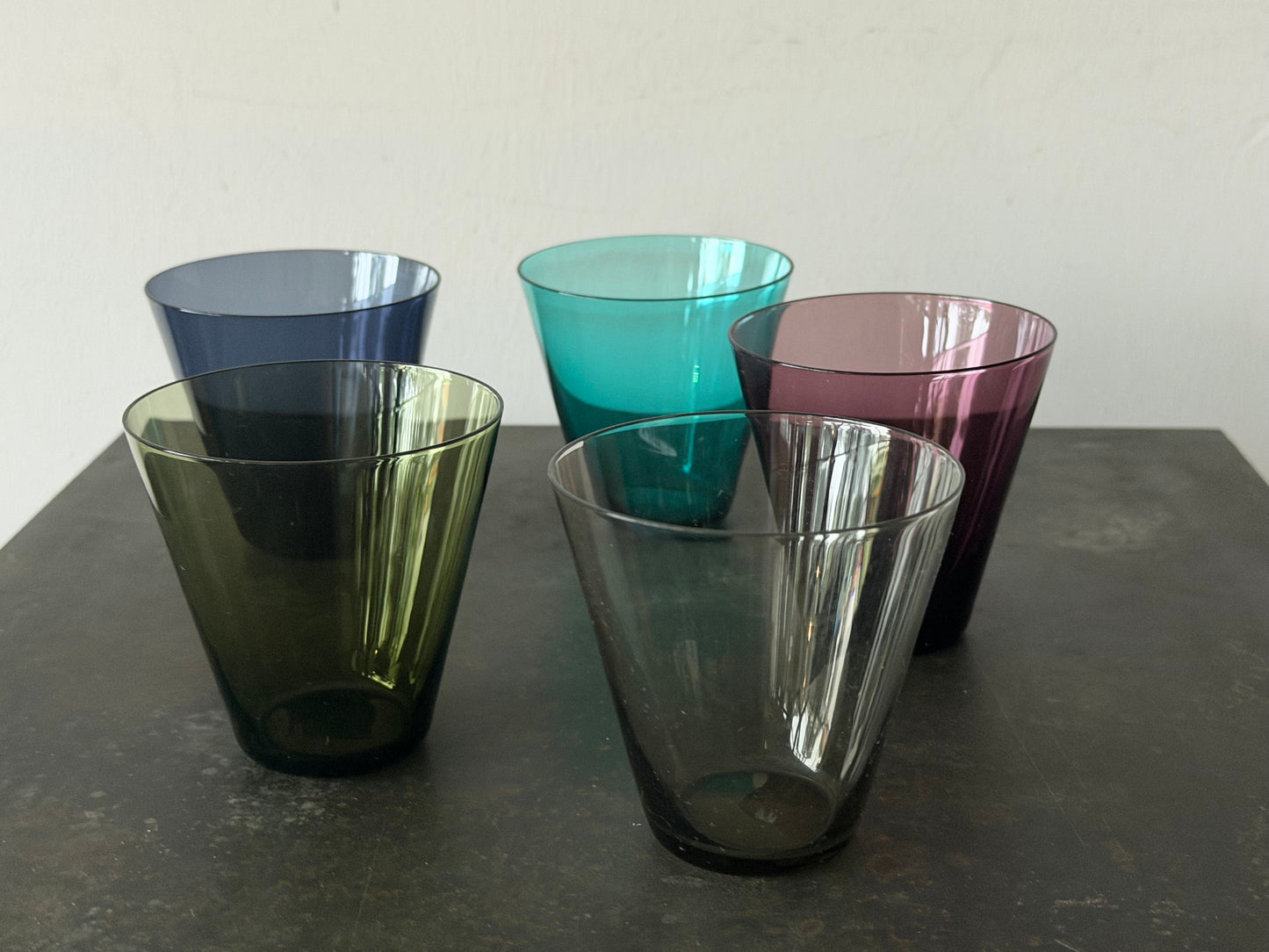 Frisman Vintage Kaj Franck MCM Nuutajarvi Glass Set Of 5 Pcs Finland Vintage!