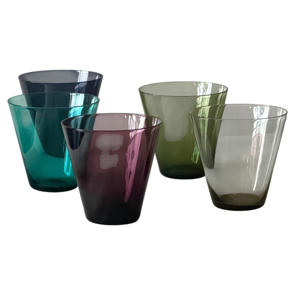 Frisman Vintage Kaj Franck MCM Nuutajarvi Glass Set Of 5 Pcs Finland Vintage!
