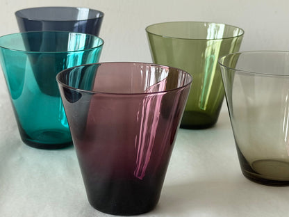 Frisman Vintage Kaj Franck MCM Nuutajarvi Glass Set Of 5 Pcs Finland Vintage!