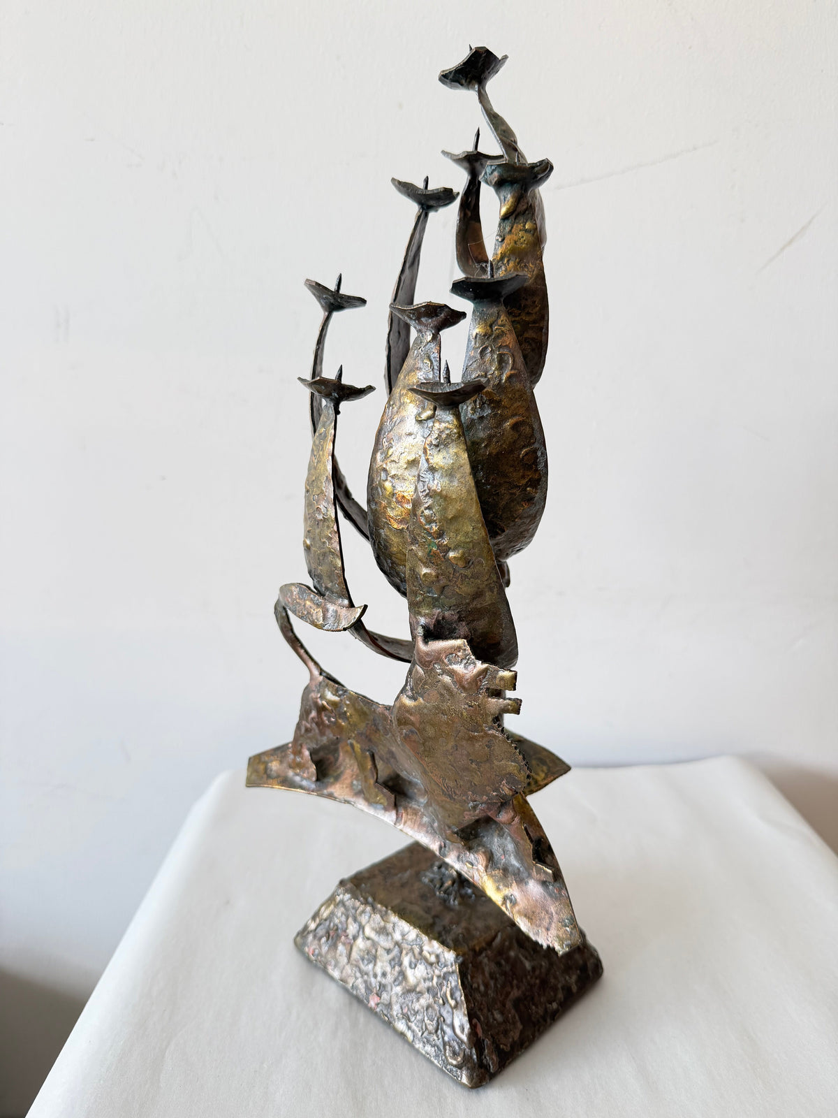 Frisman Vintage Brutalist 9 Candle Menorah Bronze ca' 1960's Mid Century