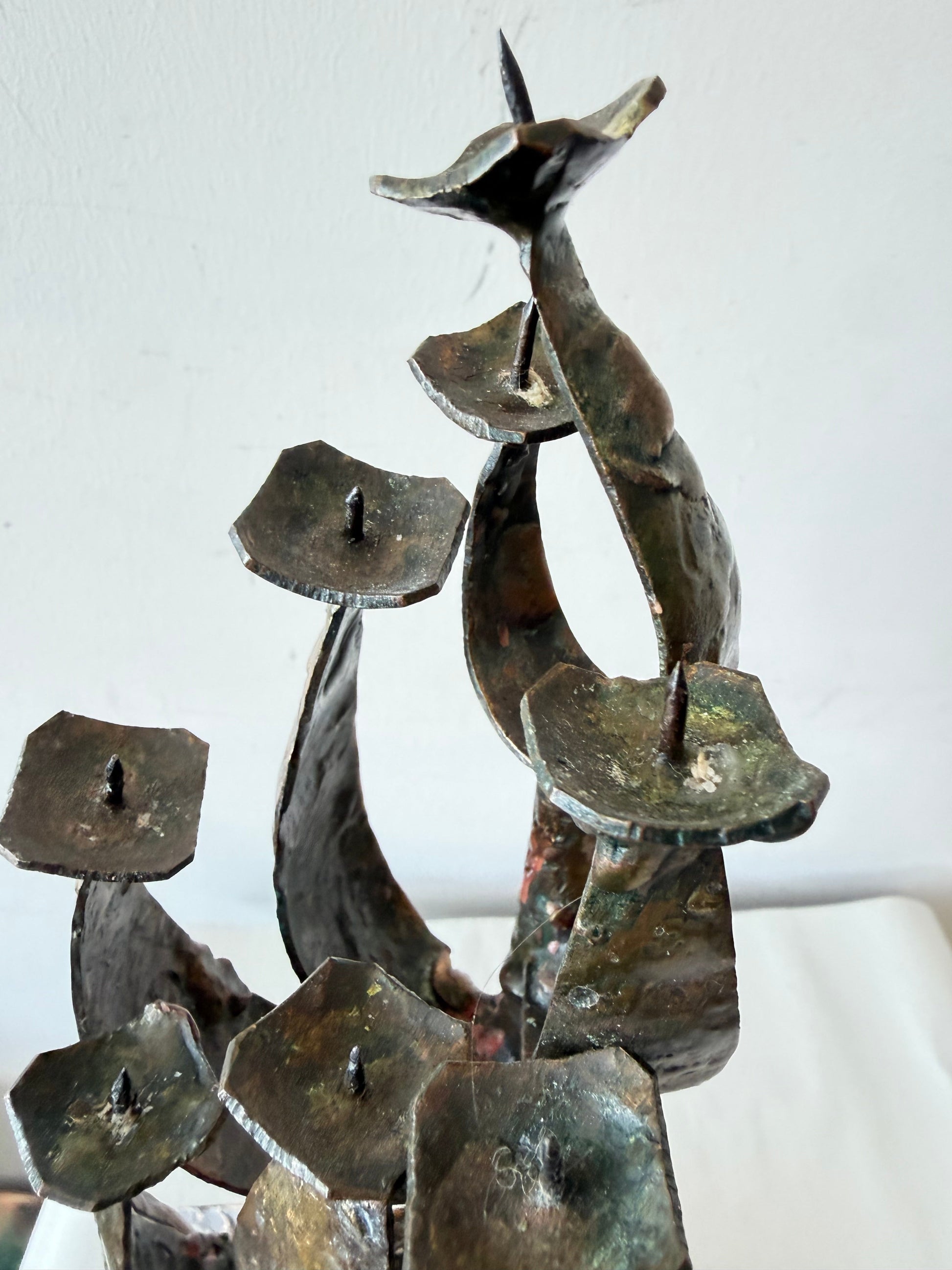 Frisman Vintage Brutalist 9 Candle Menorah Bronze ca' 1960's Mid Century
