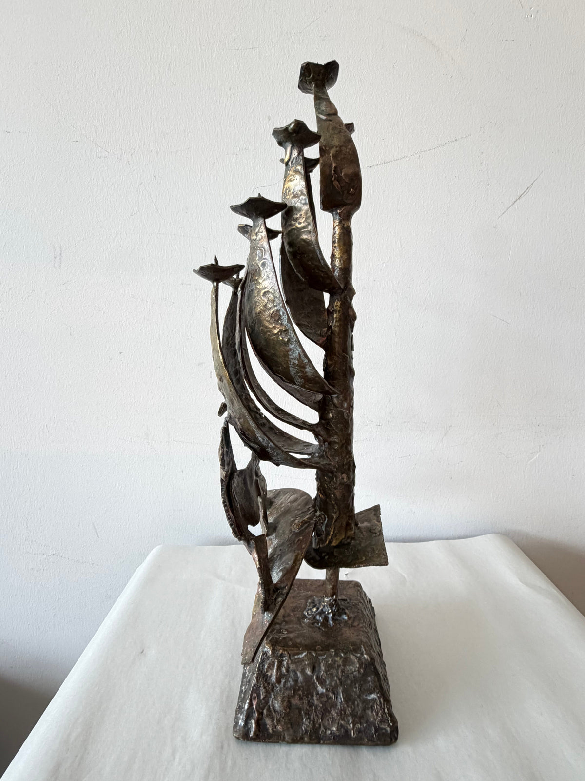 Frisman Vintage Brutalist 9 Candle Menorah Bronze ca' 1960's Mid Century