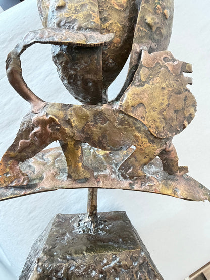 Frisman Vintage Brutalist 9 Candle Menorah Bronze ca' 1960's Mid Century