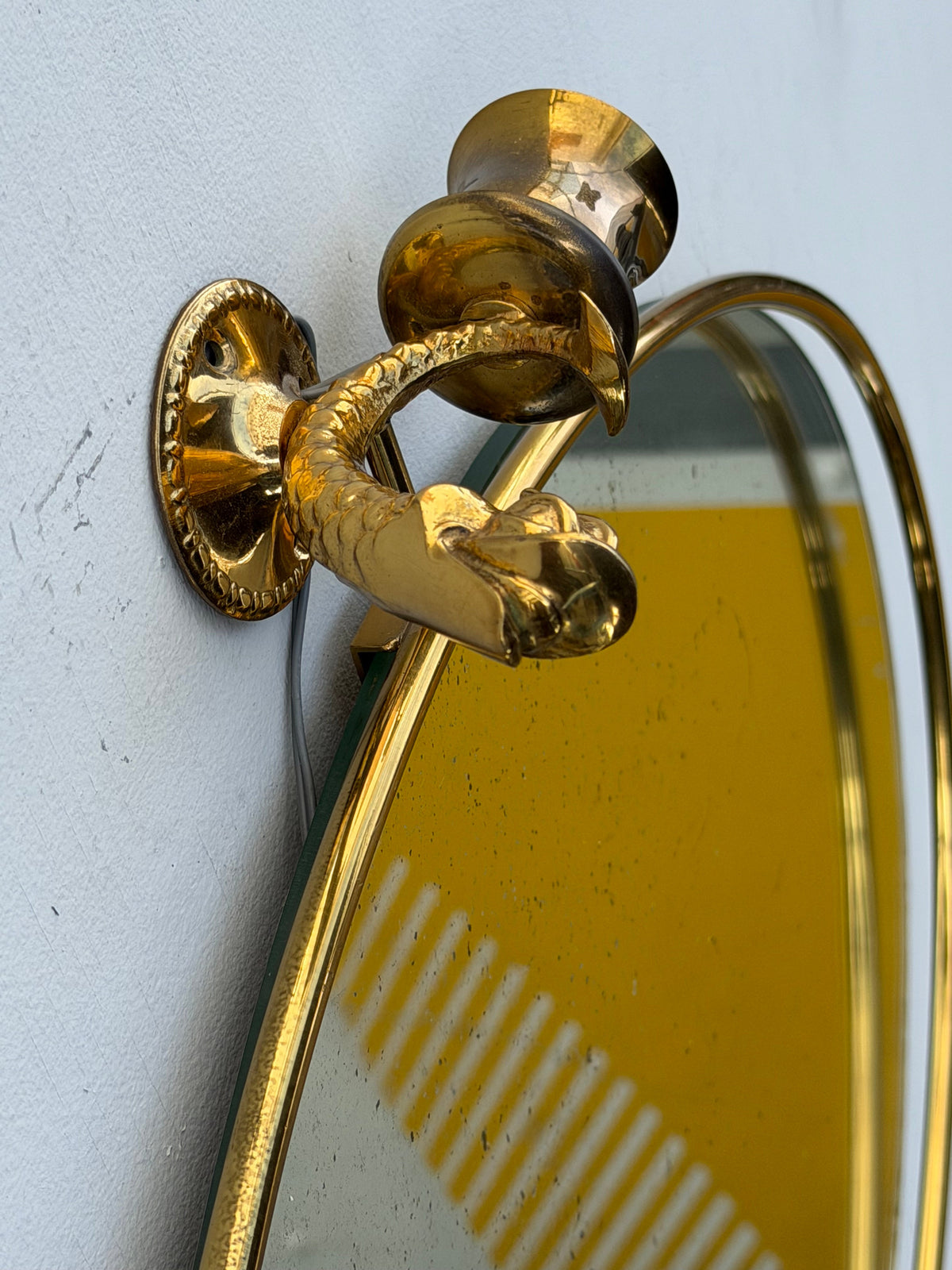 Frisman Vintage A Pair Of French Lighted Mirrors With Dolphin Design Elegant 1960's Whimsical