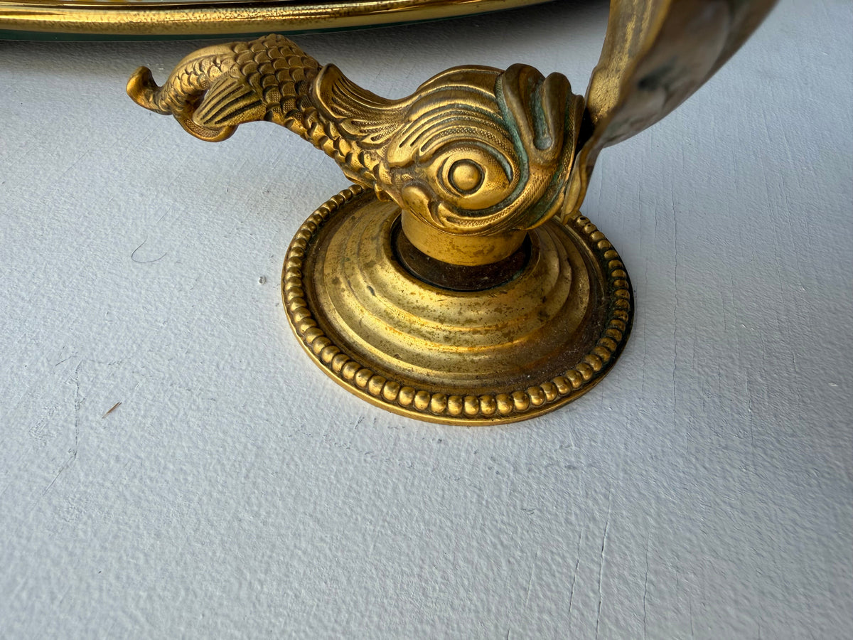 Frisman Vintage A Pair Of French Lighted Mirrors With Dolphin Design Elegant 1960's Whimsical