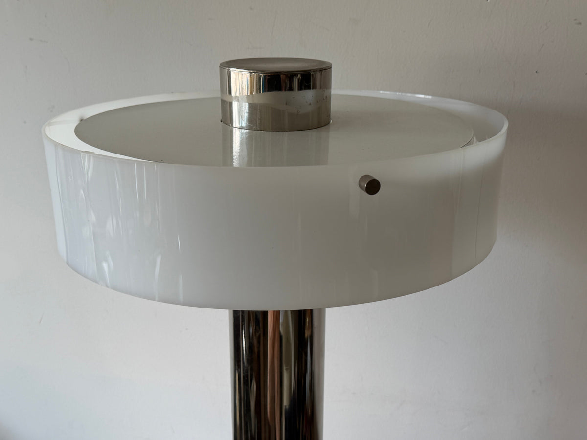 Frisman Vintage Space Age Chrome And Acrylic Table Lamp 1970's