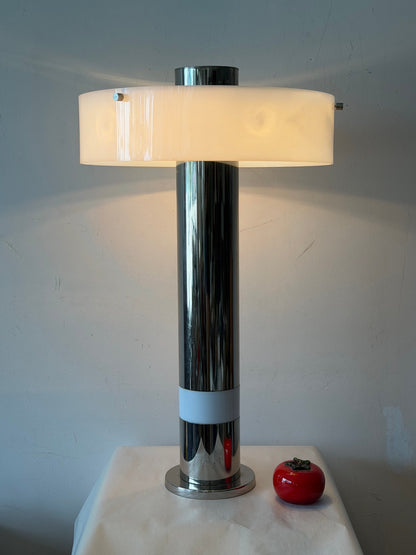 Frisman Vintage Space Age Chrome And Acrylic Table Lamp 1970's