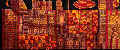 Frisman Vintage 60s Vintage Paul Klee Insp Mid Century Geometric Textile Wall Tapestry Hanging