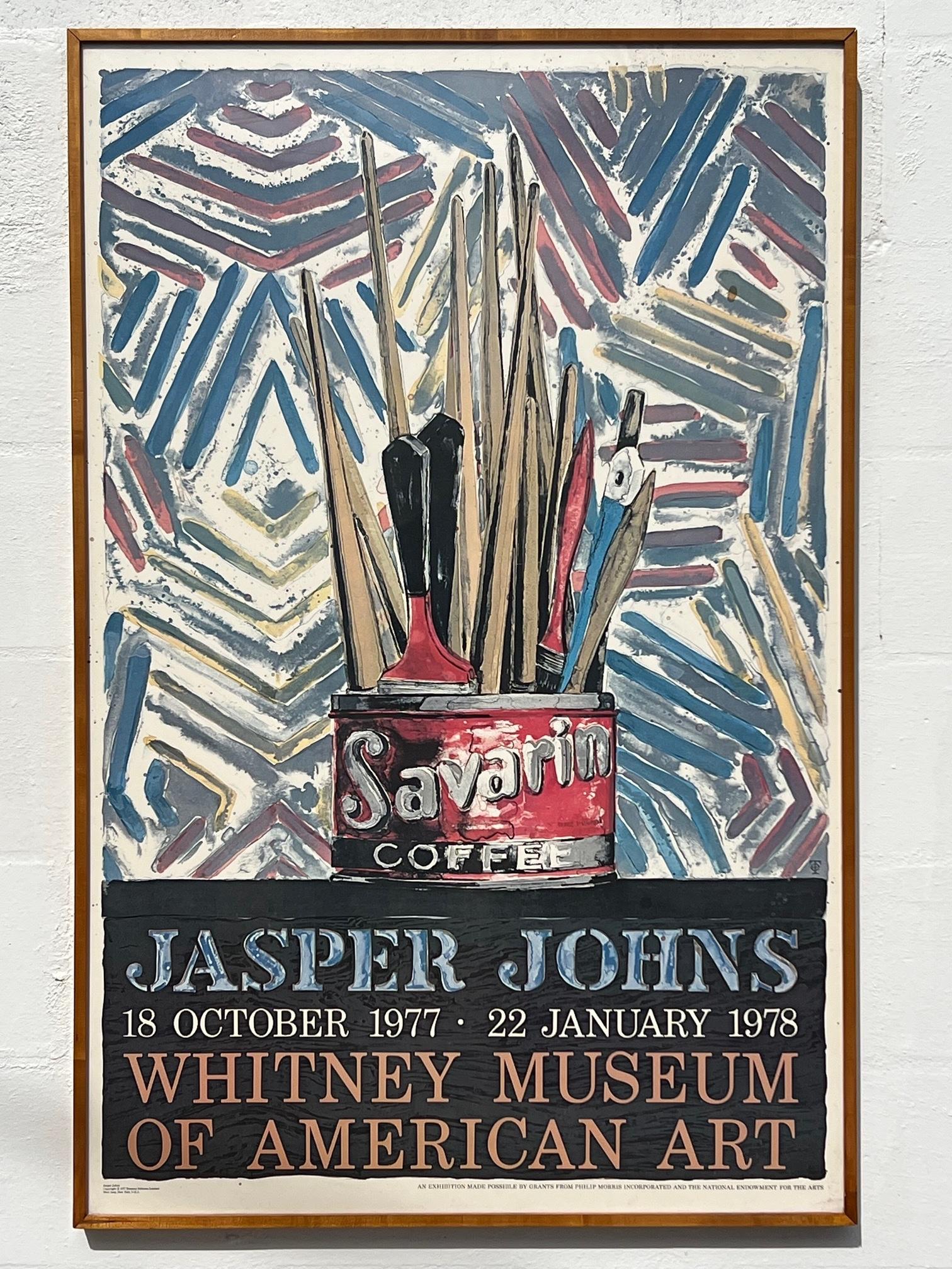 Frisman Vintage A Classic Jasper Johns Savarin Paint Poster 1977 Whitney Museum