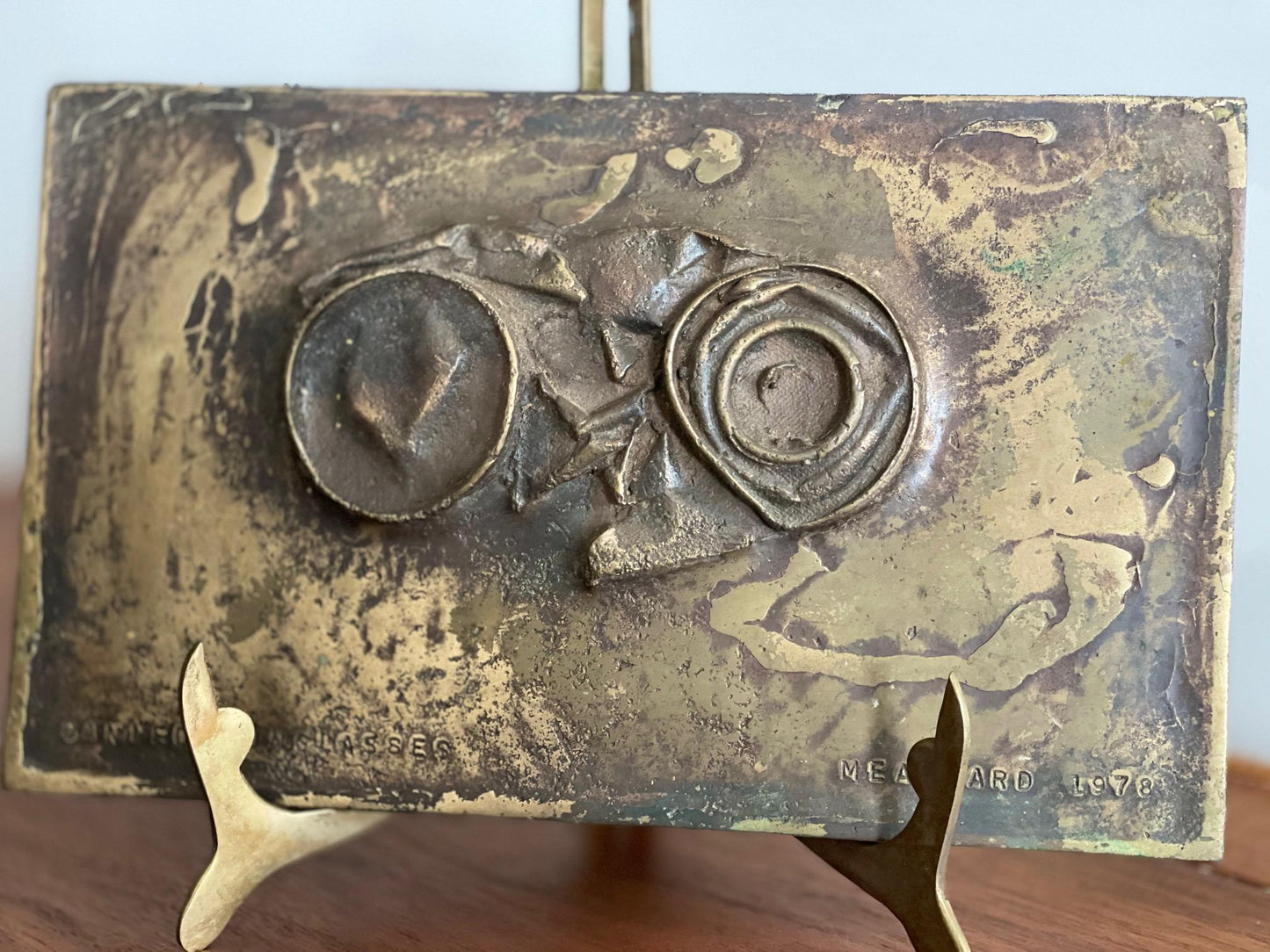 Frisman Vintage Bronze Sculpture by Jerry Meatyard "Sunglasses", 1978