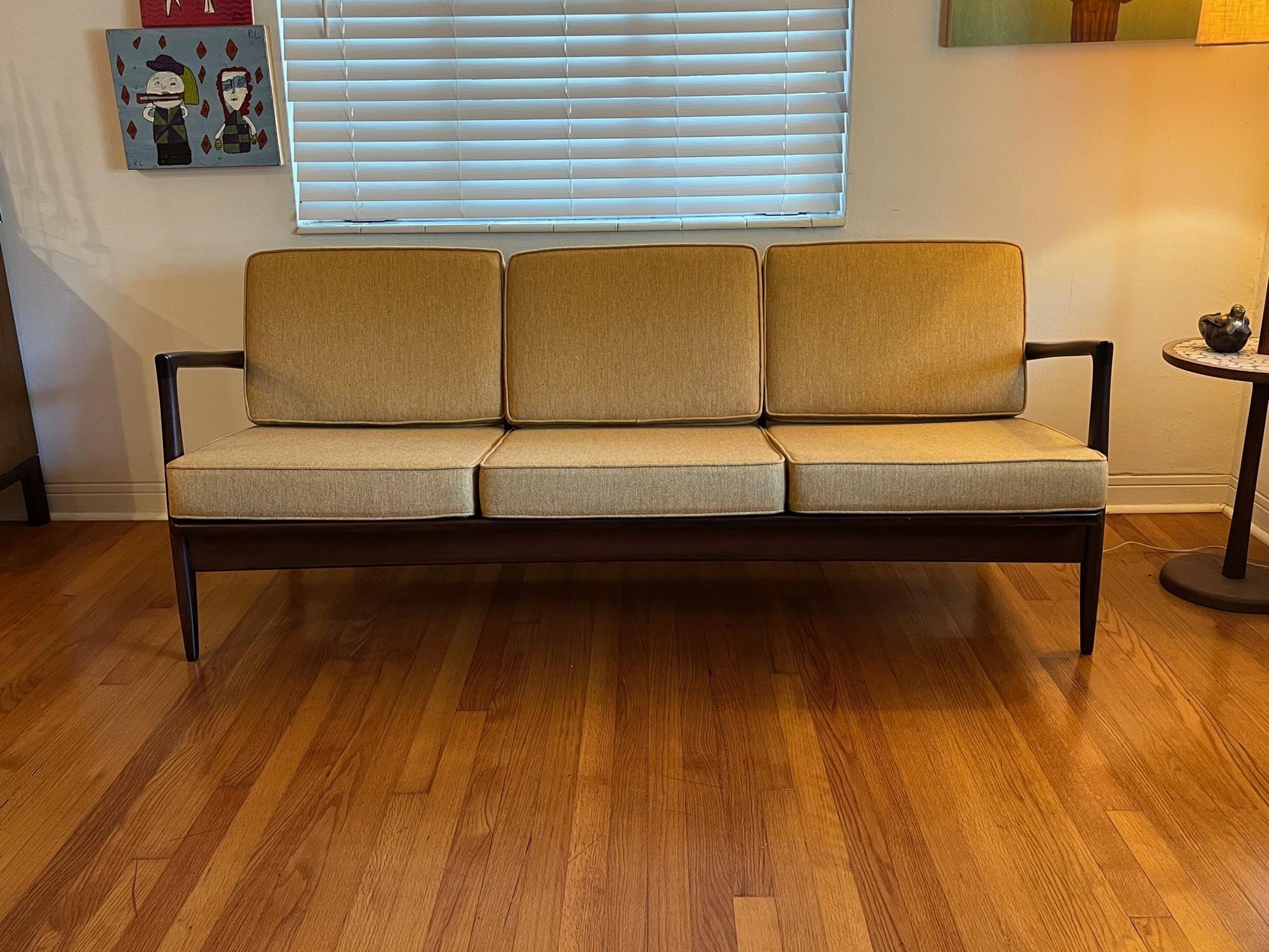 frisman vintage Kofod Larsen Three Seat Danish Sofa