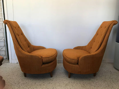 frisman vintage Pair of Karpen High Back Slipper Chairs