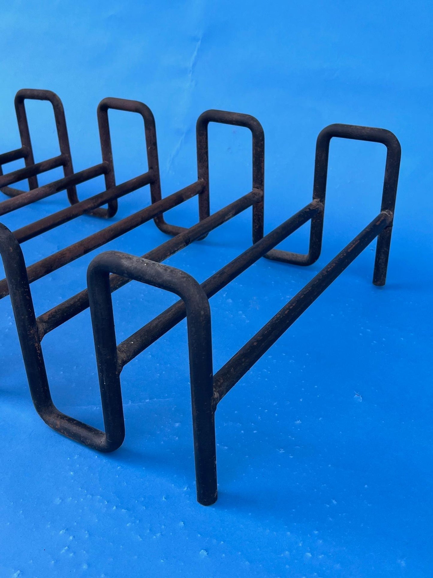 Royere Style Undulating Fire Log Holder Heavy Wrought Iron ca' 1957